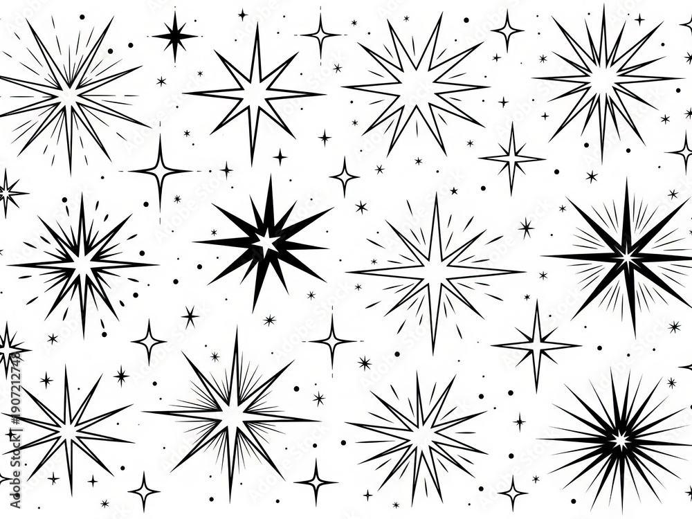 Obraz premium Black and white starburst pattern