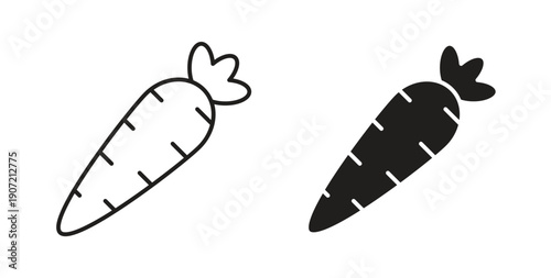 Carrot icon Thin Collection. Editable Stroke. Suitable for Websites
