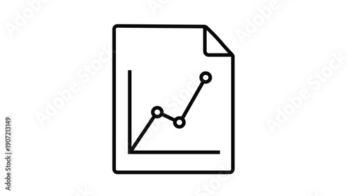 Document With Line Chart Icon Representing Financial Report, Performance Metrics, Data Visualization And Decision-Driven Business Reporting Vector Illustration