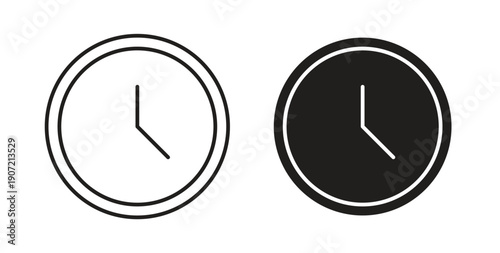 Clock icon Thin Collection. Editable Stroke. Suitable for Websites