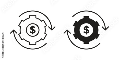Costs optimization icon Thin Collection. Editable Stroke. Suitable for Websites