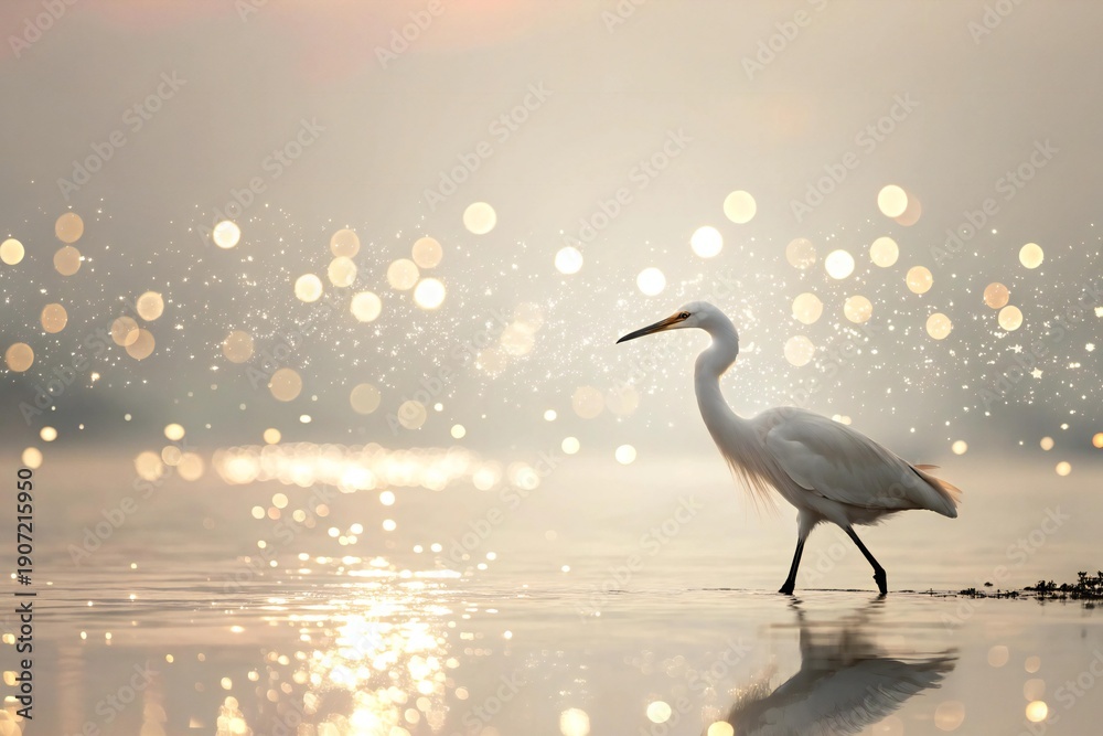 Naklejka premium Heron on the beach