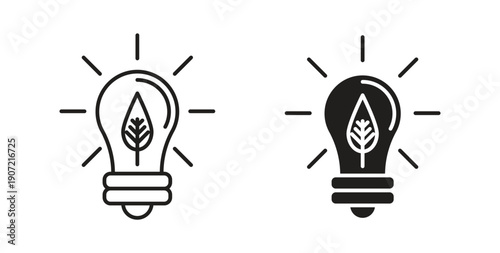 ECO Energy icon Thin Collection. Editable Stroke. Suitable for Websites