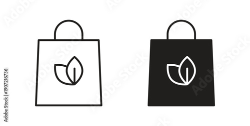 Eco bag icon Thin Collection. Editable Stroke. Suitable for Websites