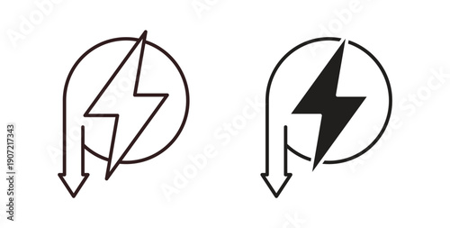 Energy reduction icon Thin Collection. Editable Stroke. Suitable for Websites