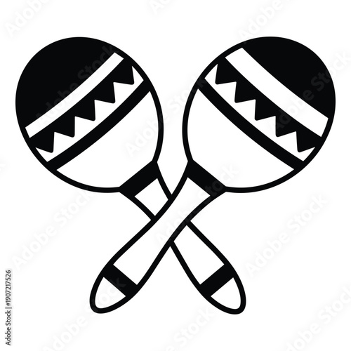 Vibrant maracas with striking tribal patterns for lively music