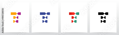 Opposite Arrow Stripes Letter Initial Logo Design T