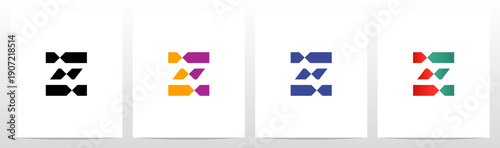 Opposite Arrow Stripes Letter Initial Logo Design Z