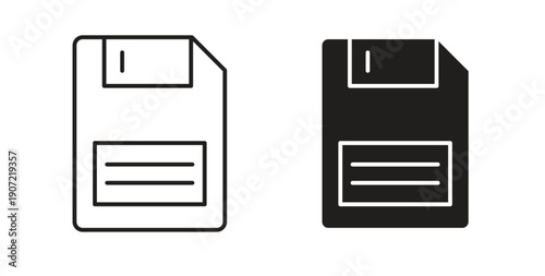 Floppy disk icon Thin Collection. Editable Stroke. Suitable for Websites