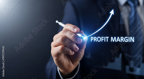 Profit Margin Growth Strategy Rising Arrow Financial Success and Investment Chart