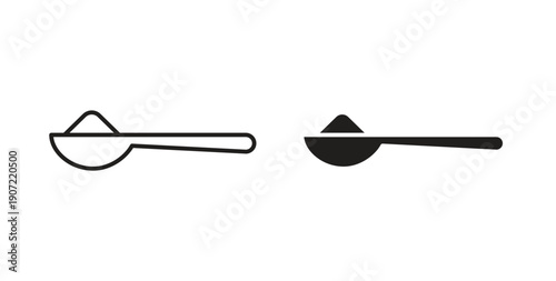 full spoon icon Thin Collection. Editable Stroke. Suitable for Websites