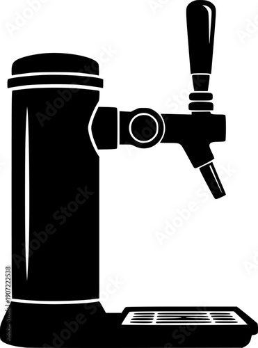 Beer tap dispenser silhouette for pouring draft beer or other beverages
