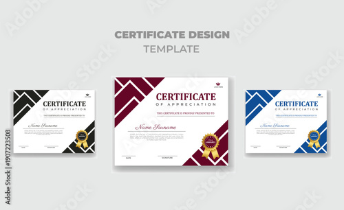 Clean and modern certificate of achievement design