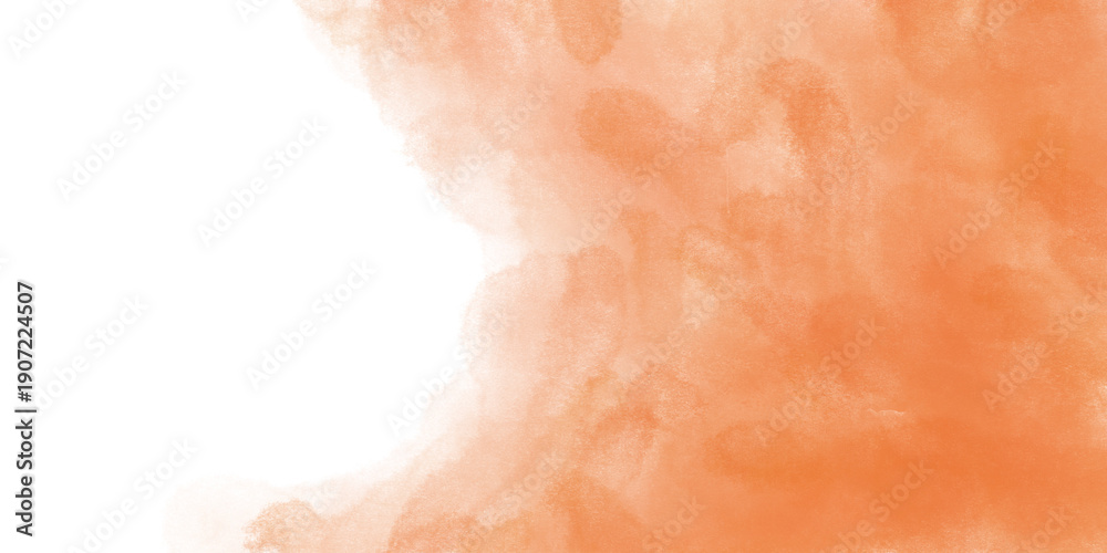 Fototapeta premium Vibrant Orange Watercolor Splash Texture with Abstract Smoke Effect on White