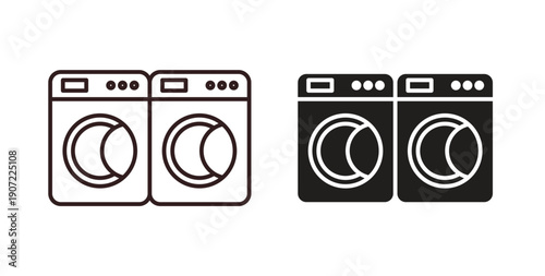 Laundry icon Thin Collection. Editable Stroke. Suitable for Websites