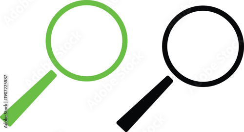 Two Magnifying Glasses Isolated On Transparent Background