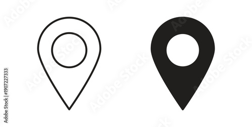 Map marker icon Thin Collection. Editable Stroke. Suitable for Websites