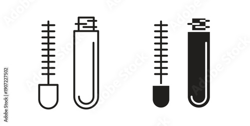 Mascara brush icon Thin Collection. Editable Stroke. Suitable for Websites