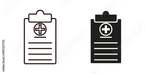 Medical report icon Thin Collection. Editable Stroke. Suitable for Websites
