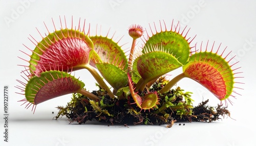 Wallpaper Mural Venus flytrap plant with open traps, showcasing its carnivorous nature. Torontodigital.ca