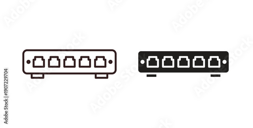 Network switch icon Thin Collection. Editable Stroke. Suitable for Websites