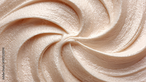 Photography Whipped vanilla frosting creating a sweet swirl pattern, creamy delicacy forming