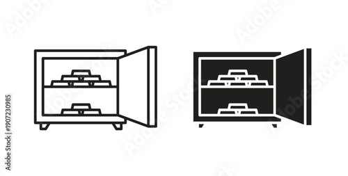 Open safe icon Thin Collection. Editable Stroke. Suitable for Websites