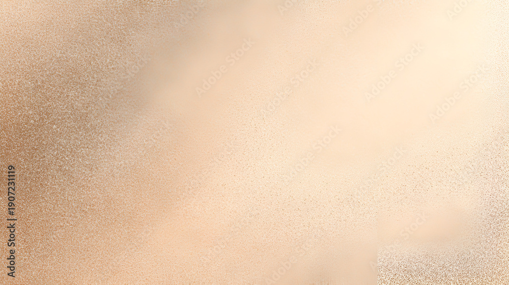 Fototapeta premium Abstract grainy powder texture background with soft bokeh effects and warm beige tones, creating a tranquil golden gradient surface for various design concepts