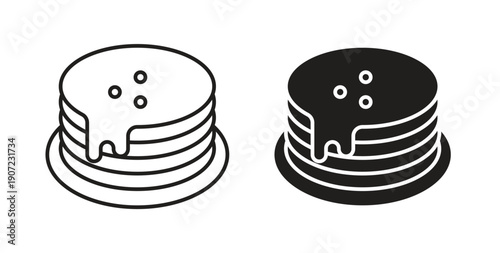 pancakes icon Thin Collection. Editable Stroke. Suitable for Websites
