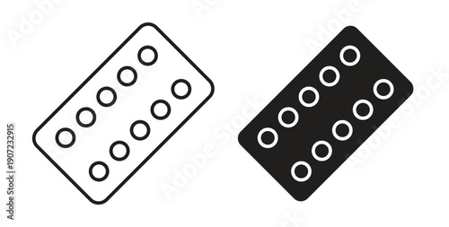 Pill blisters Thin Collection. Editable Stroke. Suitable for Websitesicon Thin Collection. Editable Stroke. Suitable for Websites
