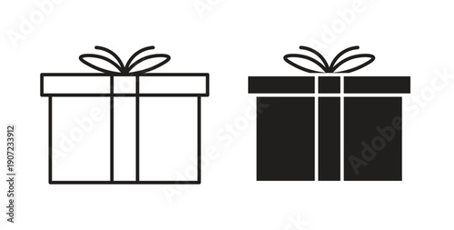 Present box icon Thin Collection. Editable Stroke. Suitable for Websites