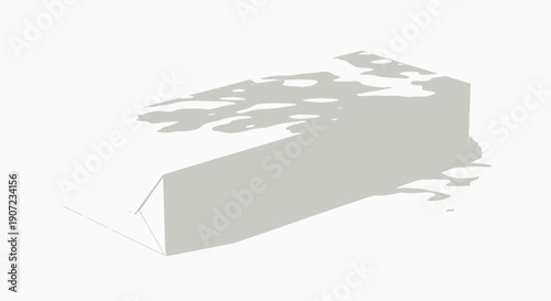 White rectangular box with shadow on white background