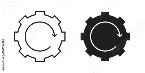 Recovery gear icon Thin Collection. Editable Stroke. Suitable for Websites