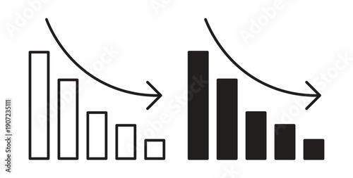 Reduction chart icon Thin Collection. Editable Stroke. Suitable for Websites