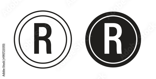 Registered trademark icon Thin Collection. Editable Stroke. Suitable for Websites