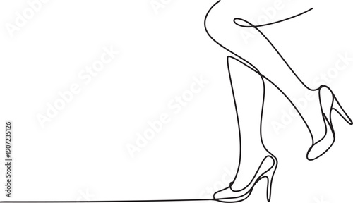 Modern Single-Line Sketch of Slender Legs for Fashion and Beauty Design