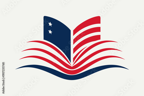 American flag book logo