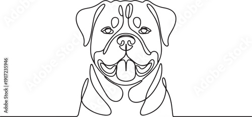 Minimalist Abstract Rottweiler Pet Line Art Design