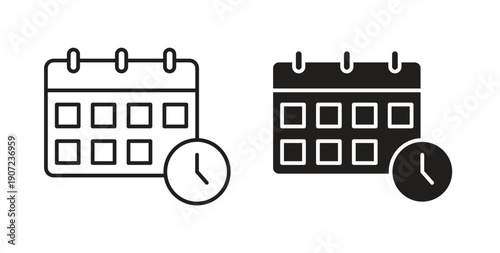 Schedule icon Thin Collection. Editable Stroke. Suitable for Websites
