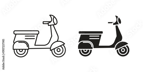 Scooter bike icon Thin Collection. Editable Stroke. Suitable for Websites