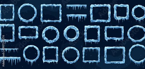 Set of three cute snowman characters in vintage winter outfits, holding a Christmas tree and holly branches on a black background. Festive hand-drawn vector for holiday greeting cards.