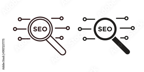 SEO icon Thin Collection. Editable Stroke. Suitable for Websites