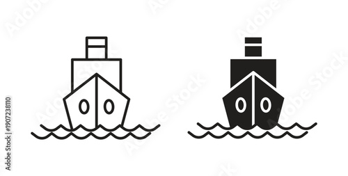 Ship icon Thin Collection. Editable Stroke. Suitable for Websites