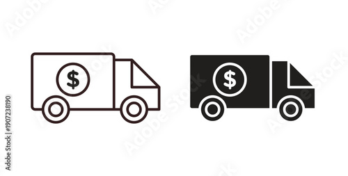 Shipping charges icon Thin Collection. Editable Stroke. Suitable for Websites