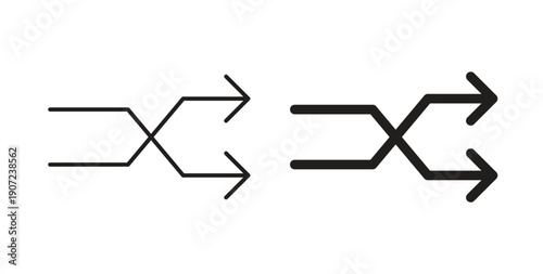 Shuffle arrow icon Thin Collection. Editable Stroke. Suitable for Websites