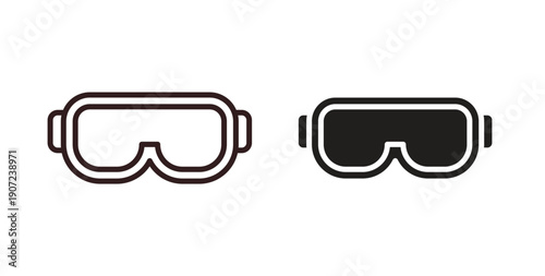 Ski goggles icon Thin Collection. Editable Stroke. Suitable for Websites