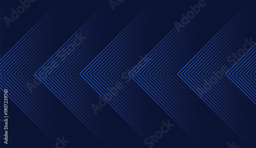 Dynamic abstract deep blue background with geometric chevron lines for modern technology presentations