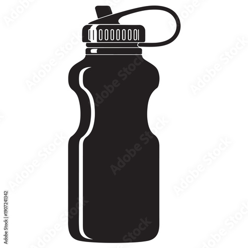 A graphic representation of a water bottle with a sport cap, perfect for health and fitness illustrations