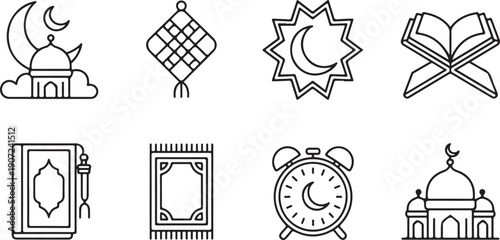 Festival of Lights One-Line Art for the Blessed Month