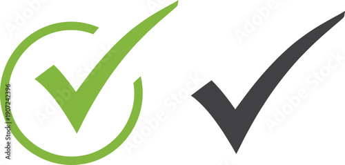 Business growth vector concept with green and black checkmarks symbolizing success
